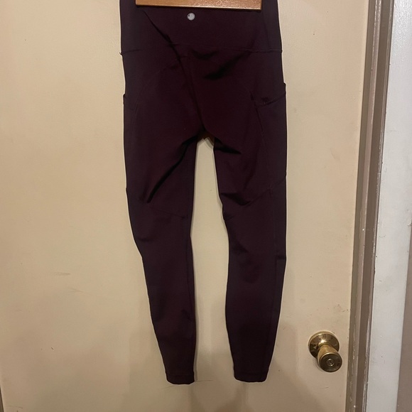 Yogalicious Deep Plum Leggings Sz Xs 12” waist 23” inseam poly spandex - Picture 7 of 7